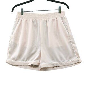 ASOS High Rise Chiffon Shorts Womens M Blush Pink Pull On Culotte Lightweight